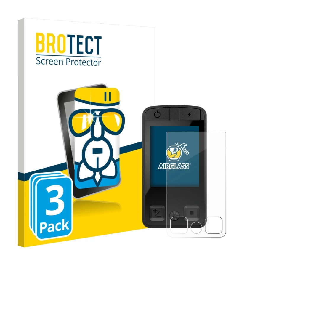 Parte frontale di una confezione del prodotto con il logo del marchio BROTECT. Accanto è raffigurato il dispositivo Bosch Kiox