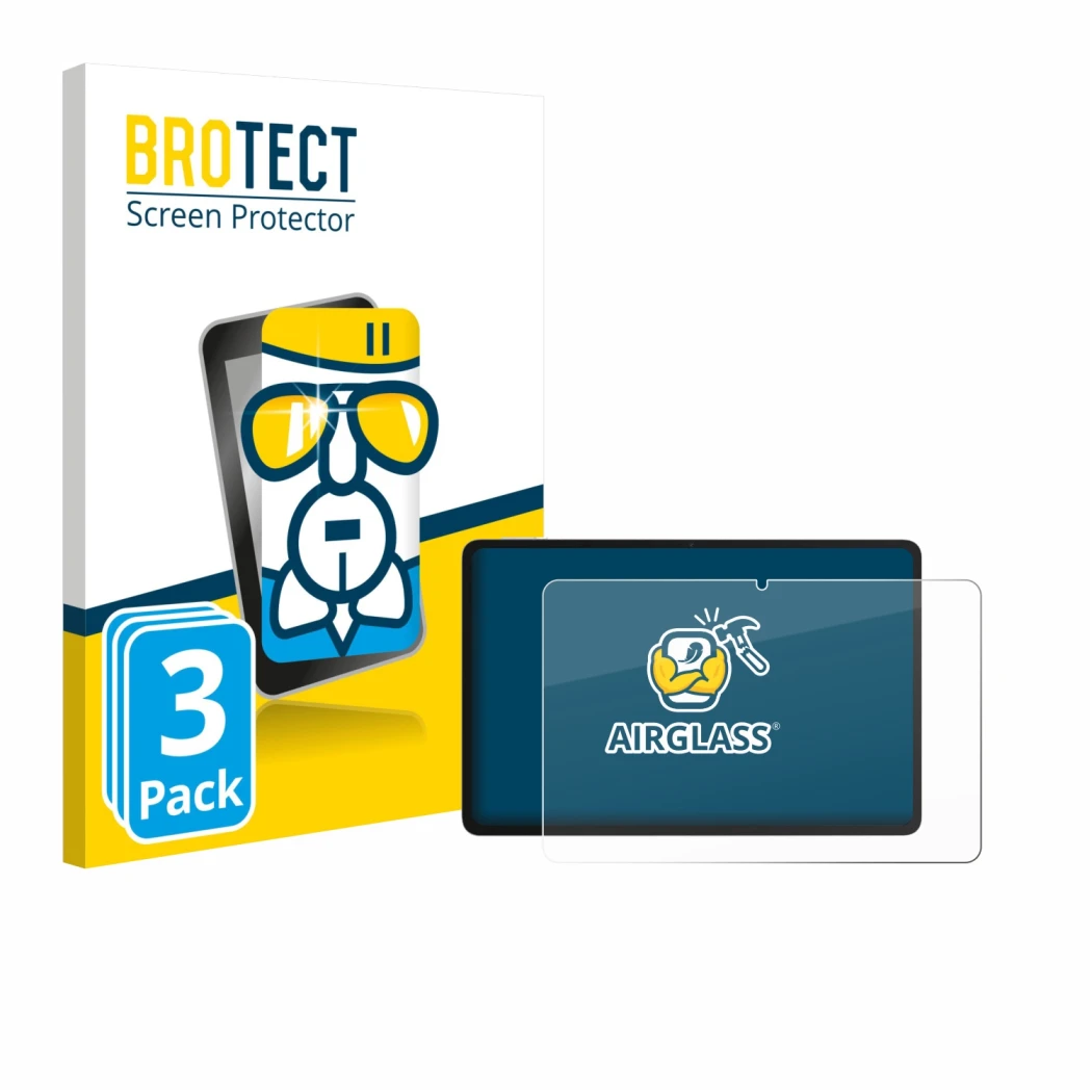 Parte frontale di una confezione del prodotto con il logo del marchio BROTECT. Accanto è raffigurato il dispositivo Honor Pad 