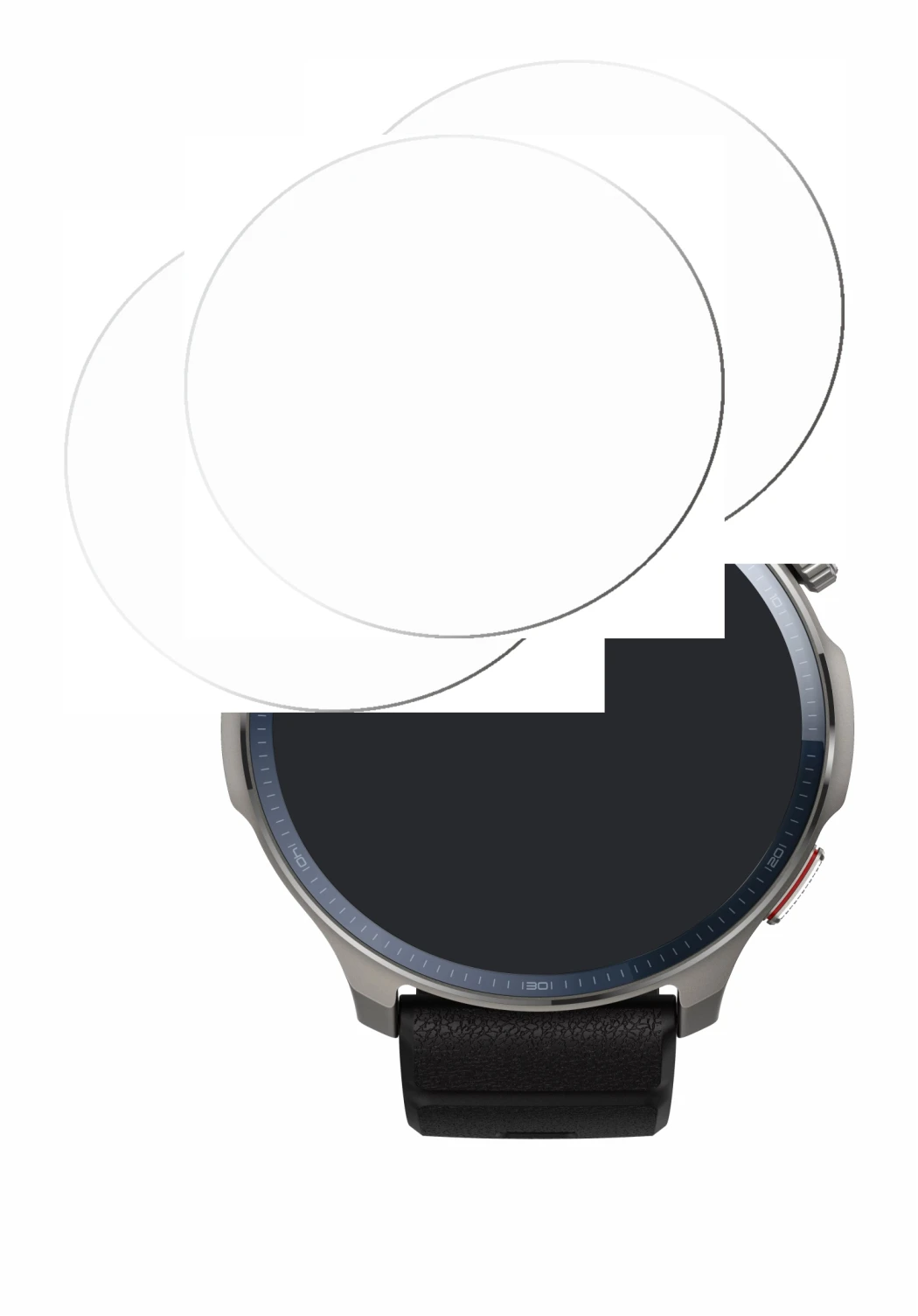 Immagine del dispositivo Huami Amazfit Balance 2 con un'ampia varietà di protezioni per lo schermo.