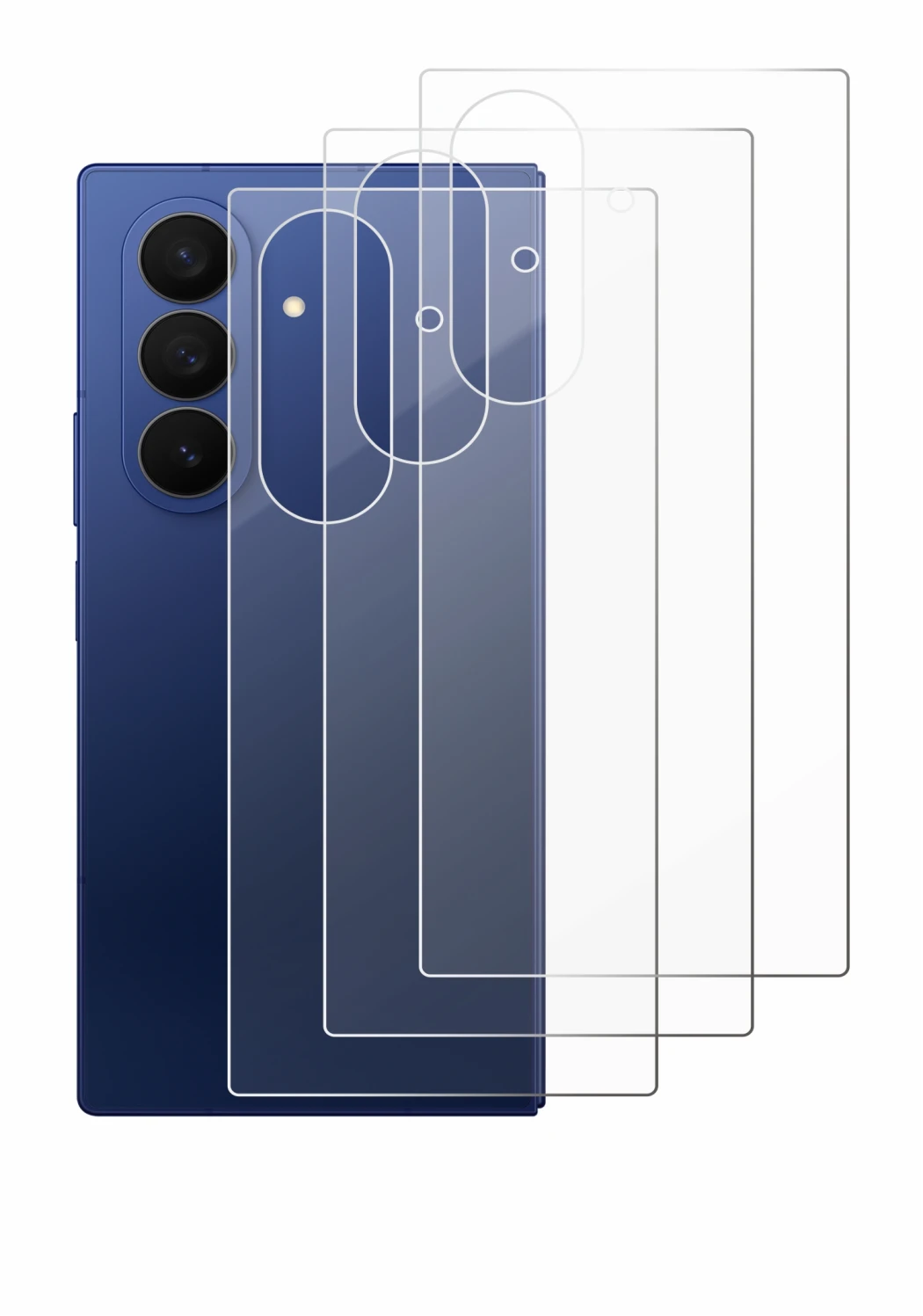 Immagine del dispositivo Samsung Galaxy Z Fold 7 (Posteriore) con un'ampia varietà di protezioni per lo schermo.