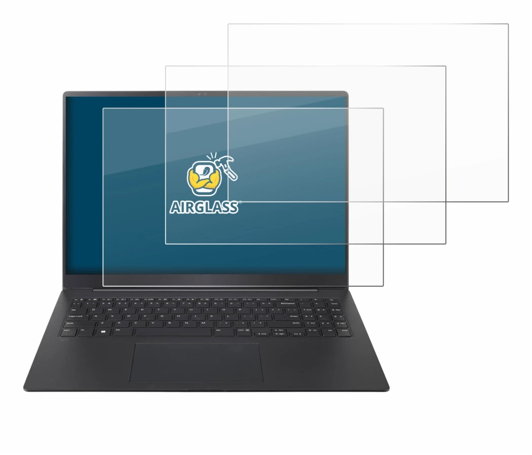 Immagine del dispositivo LG gram Pro 16 2025 con un'ampia varietà di protezioni per lo schermo.