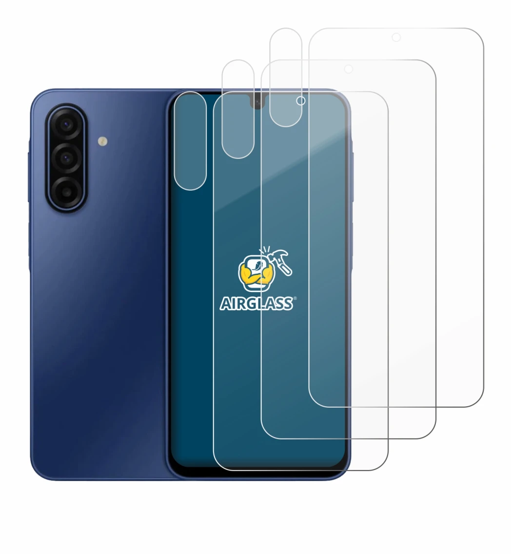 Immagine del dispositivo Samsung Galaxy A17 5G (Fronte+Fotocamera) con un'ampia varietà di protezioni per lo schermo.
