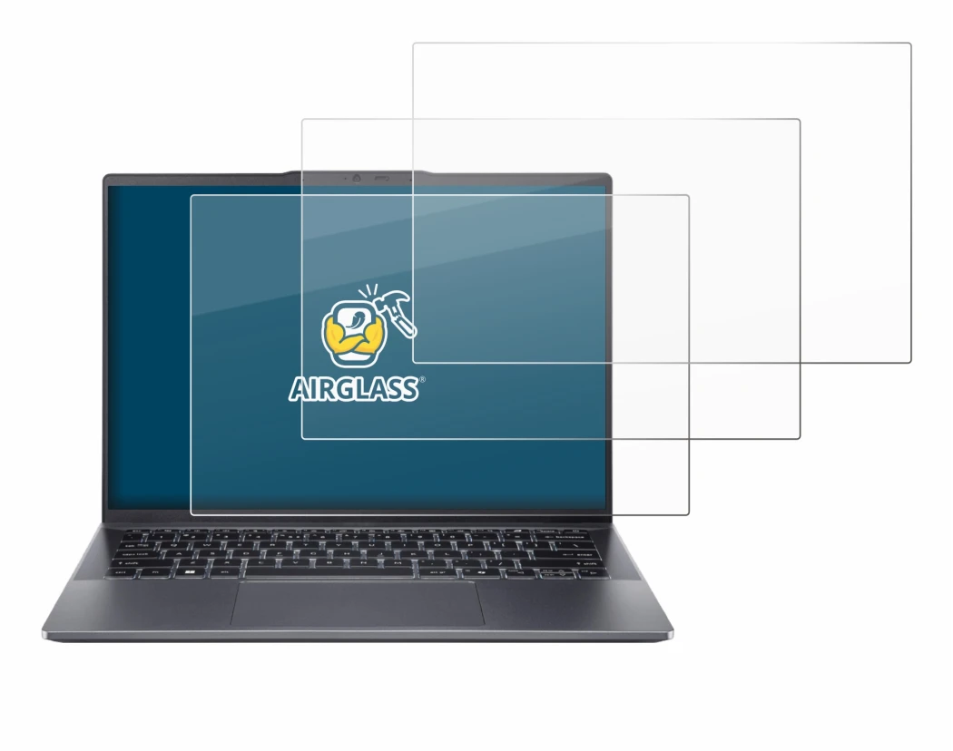 Immagine del dispositivo Acer Swift Go 14 OLED con un'ampia varietà di protezioni per lo schermo.