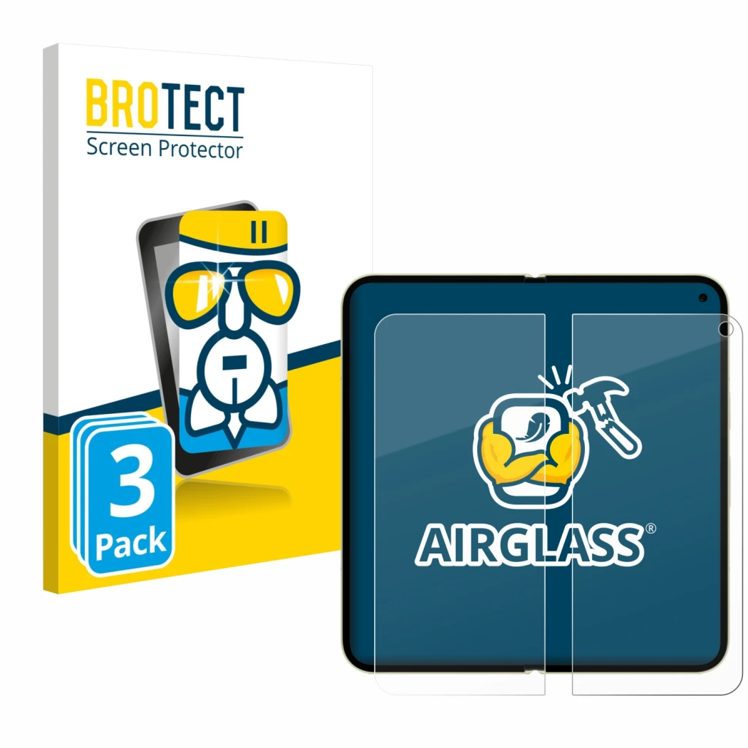 Parte frontale di una confezione del prodotto con il logo del marchio BROTECT. Accanto è raffigurato il dispositivo Google Pix