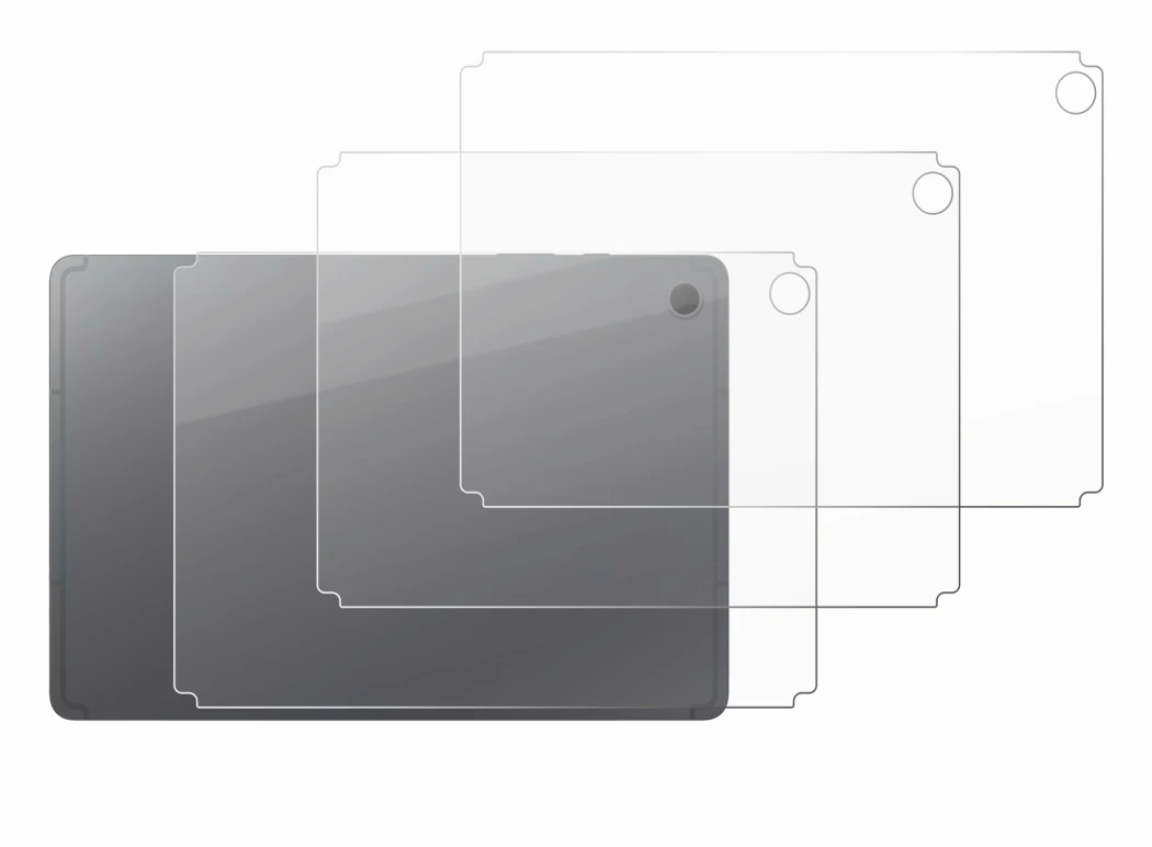 Immagine del dispositivo Samsung Galaxy Tab S10 Lite (Posteriore) con un'ampia varietà di protezioni per lo schermo.