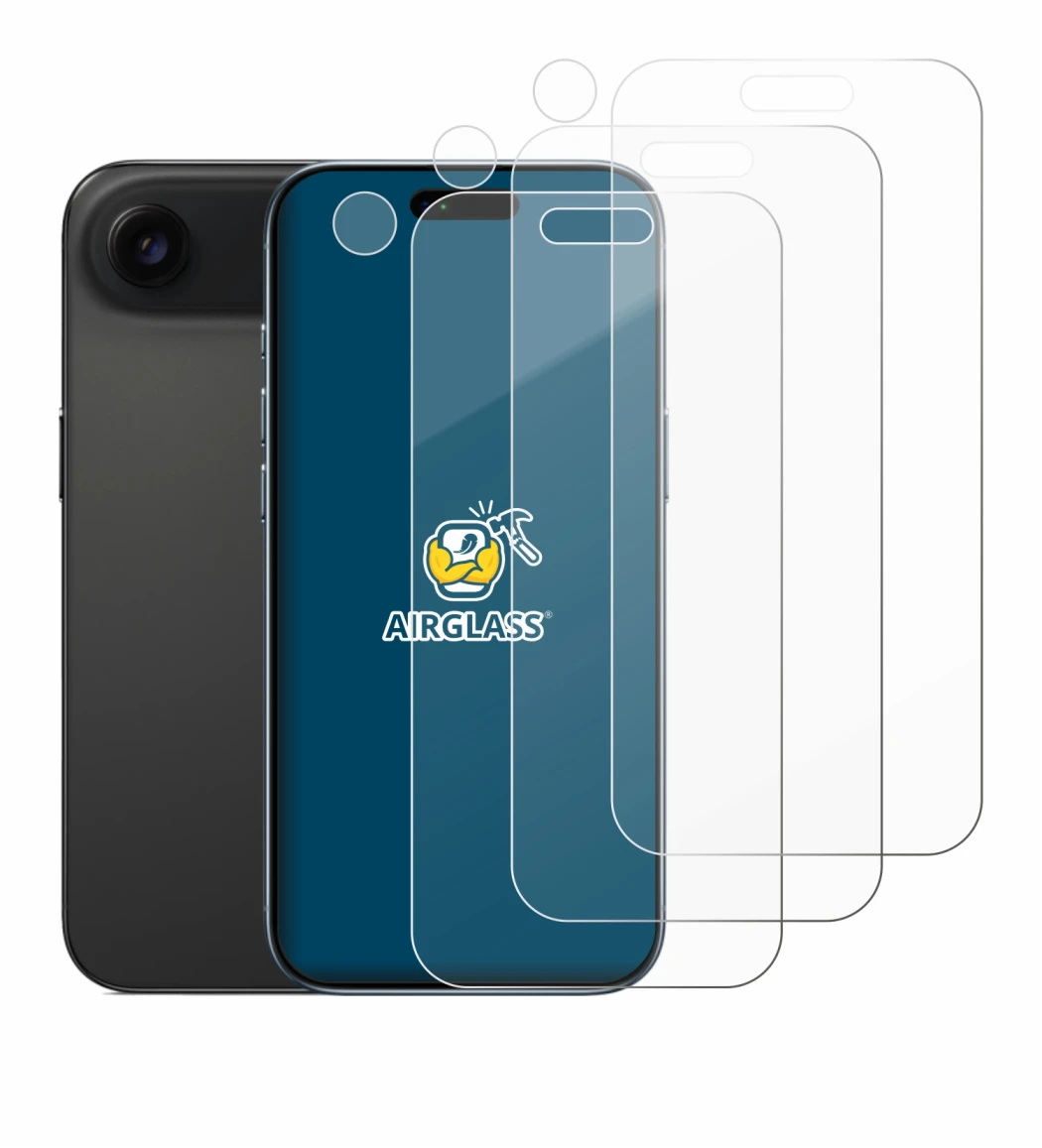 Immagine del dispositivo Apple iPhone Air (Fronte+Fotocamera) con un'ampia varietà di protezioni per lo schermo.