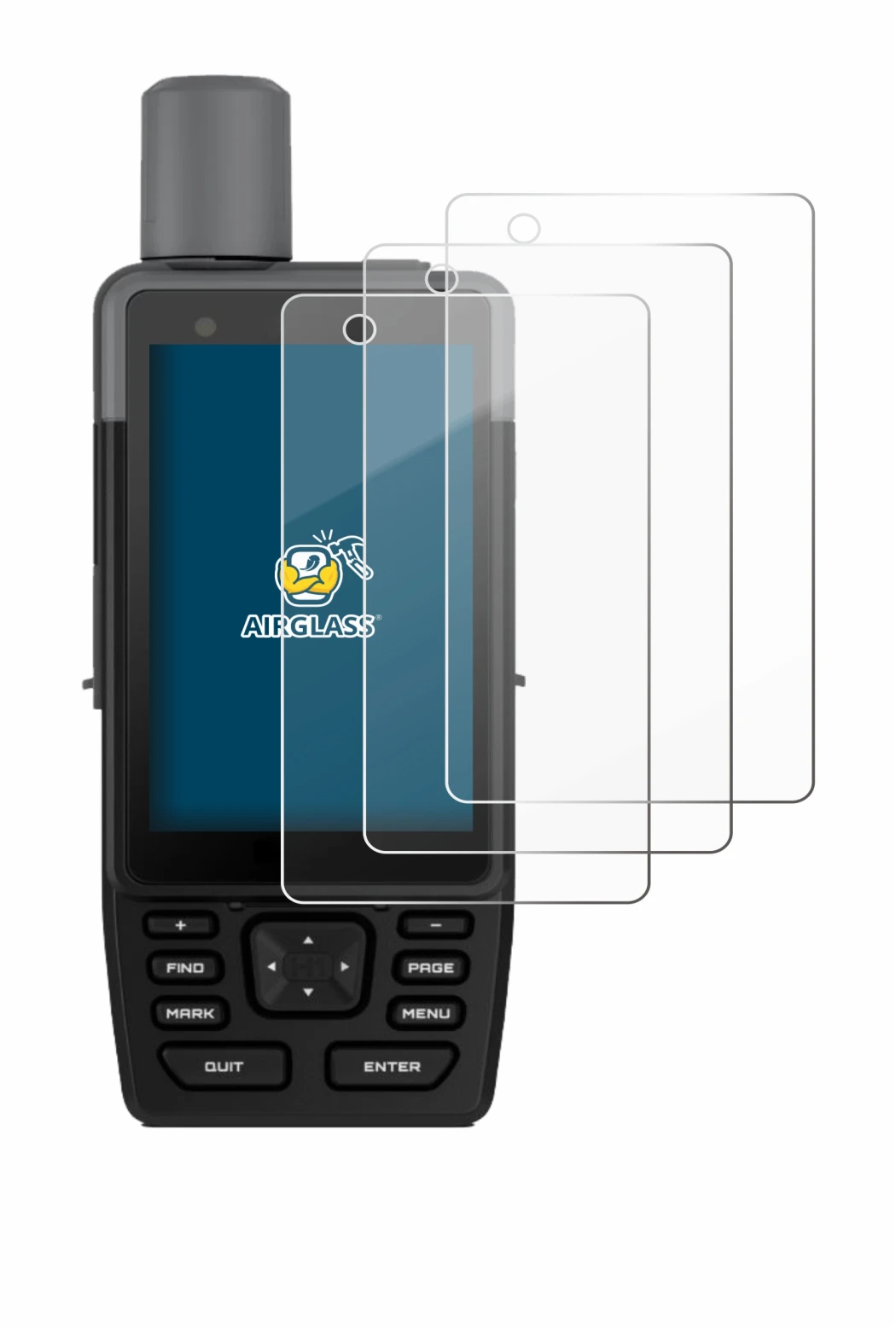 Immagine del dispositivo Garmin GPSMAP H1 con un'ampia varietà di protezioni per lo schermo.
