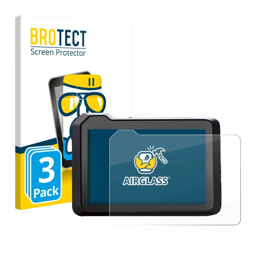 Parte frontale di una confezione del prodotto con il logo del marchio BROTECT. Accanto è raffigurato il dispositivo KTM 990 Du