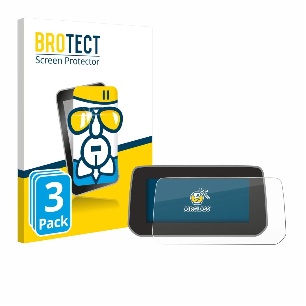 Parte frontale di una confezione del prodotto con il logo del marchio BROTECT. Accanto è raffigurato il dispositivo Mazda CX-5