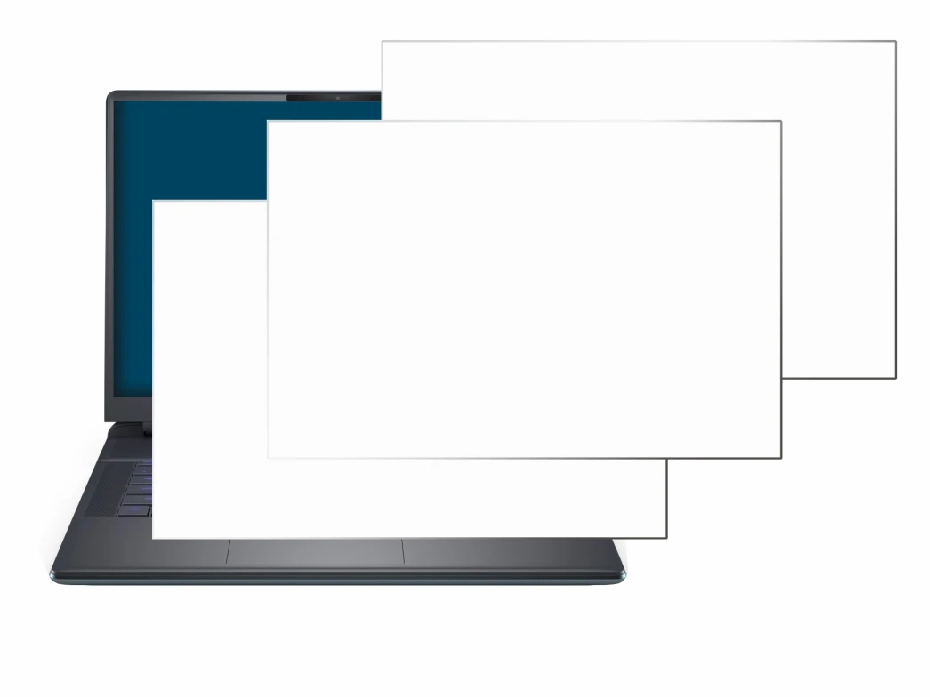 Immagine del dispositivo Dell Alienware 16 Area-51 con un'ampia varietà di protezioni per lo schermo.