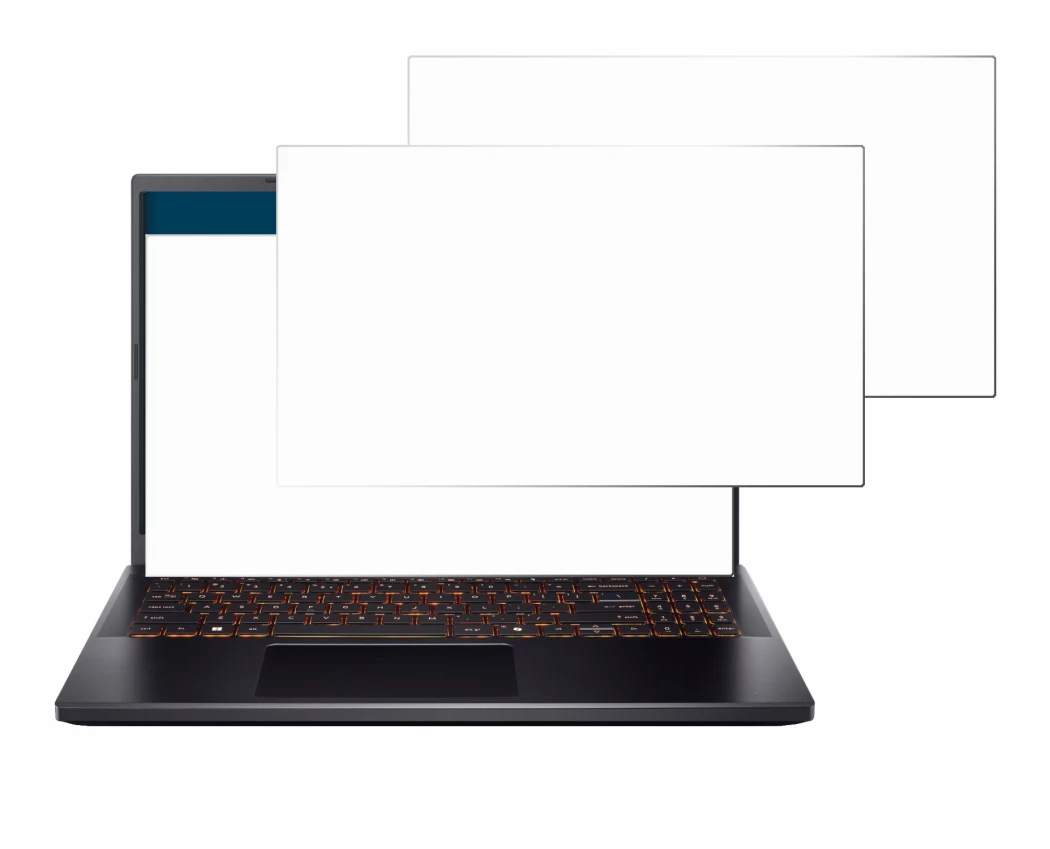 Immagine del dispositivo Acer Nitro V 15 con un'ampia varietà di protezioni per lo schermo.