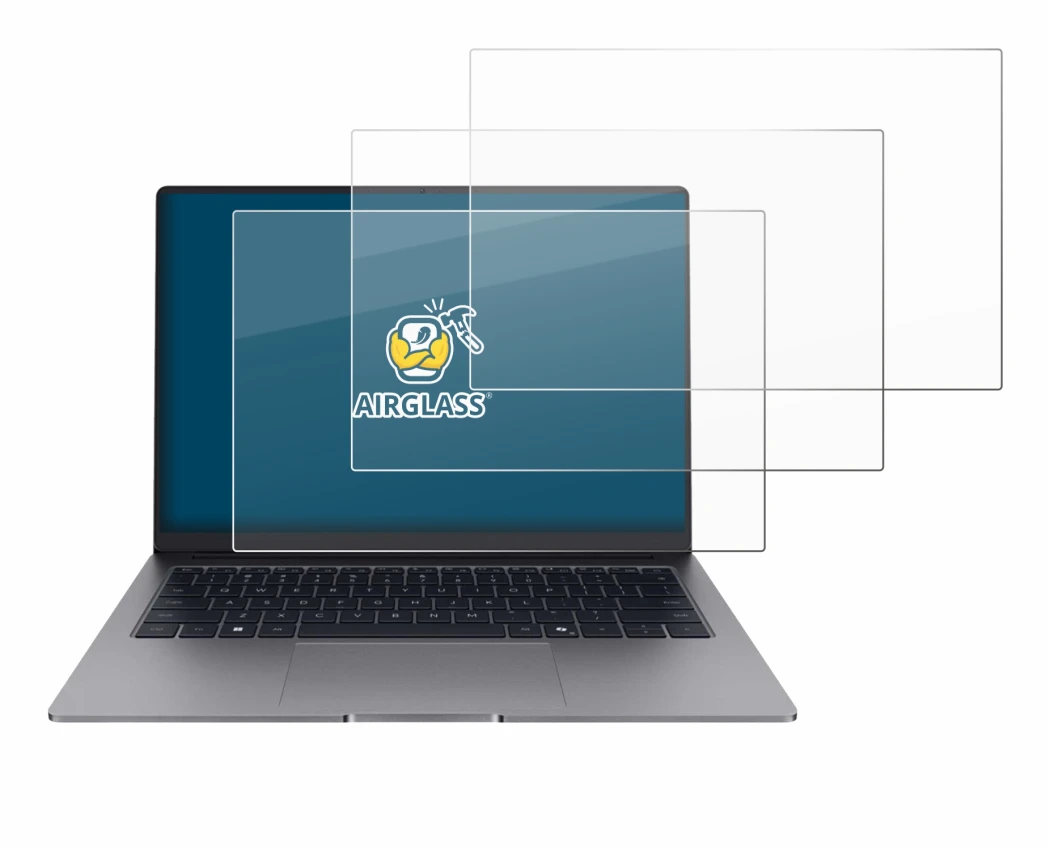 Immagine del dispositivo Honor MagicBook X14 Plus 2025 con un'ampia varietà di protezioni per lo schermo.