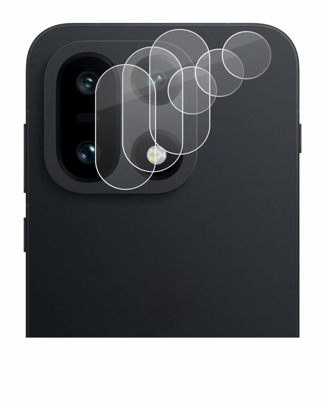 Immagine del dispositivo OnePlus 15 (SOLO Fotocamera) con un'ampia varietà di protezioni per lo schermo.