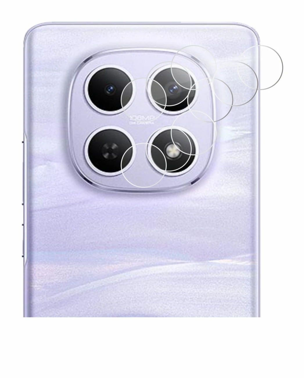 Immagine del dispositivo Xiaomi Redmi Note 15 (SOLO Camera) con un'ampia varietà di protezioni per lo schermo.