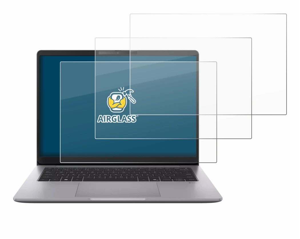 Immagine del dispositivo ASUS ExpertBook P3 G2 con un'ampia varietà di protezioni per lo schermo.