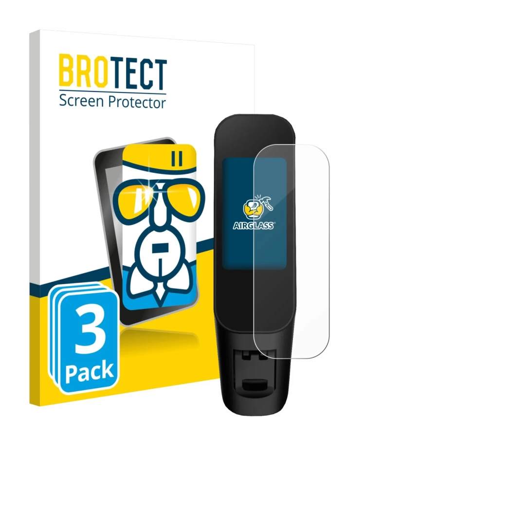 Parte frontale di una confezione del prodotto con il logo del marchio BROTECT. Accanto è raffigurato il dispositivo Xiaomi Ele