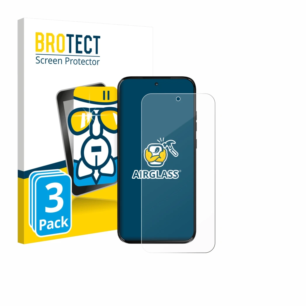 Parte frontale di una confezione del prodotto con il logo del marchio BROTECT. Accanto è raffigurato il dispositivo Motorola M