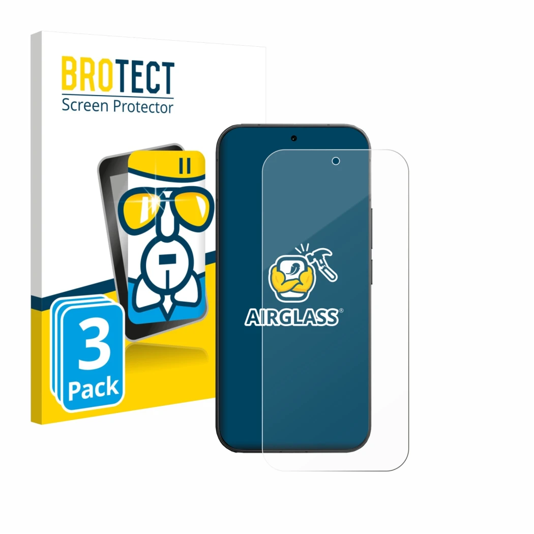 Parte frontale di una confezione del prodotto con il logo del marchio BROTECT. Accanto è raffigurato il dispositivo Vivo V70 c