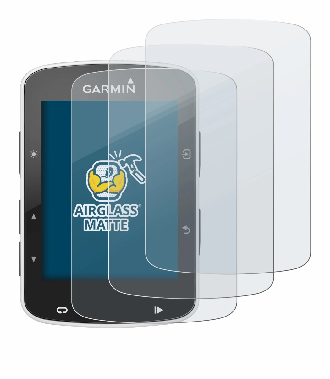 Immagine del dispositivo Garmin Edge 820 con un'ampia varietà di protezioni per lo schermo.