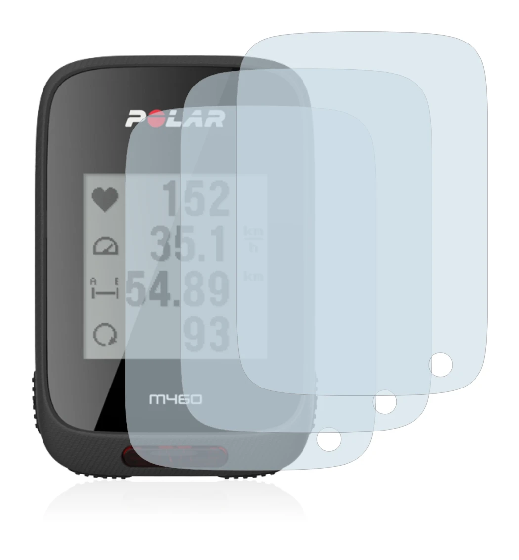 Immagine del dispositivo Polar M460 con un'ampia varietà di protezioni per lo schermo.