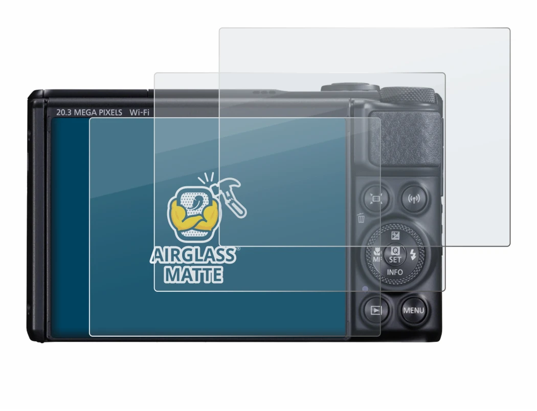 Immagine del dispositivo Canon PowerShot SX740 HS con un'ampia varietà di protezioni per lo schermo.