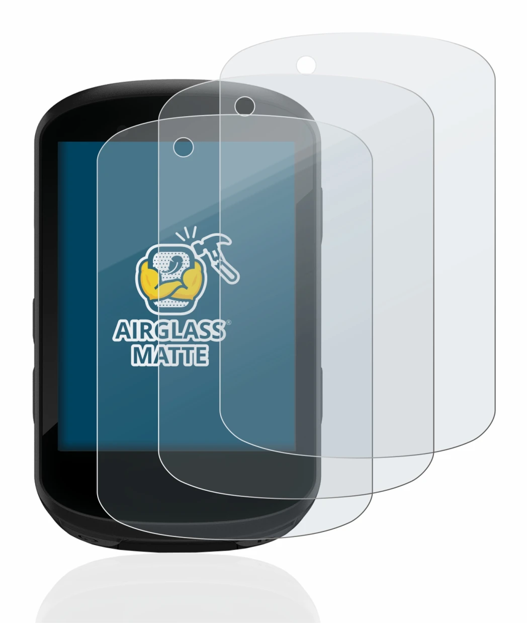 Immagine del dispositivo Garmin Edge 530 con un'ampia varietà di protezioni per lo schermo.