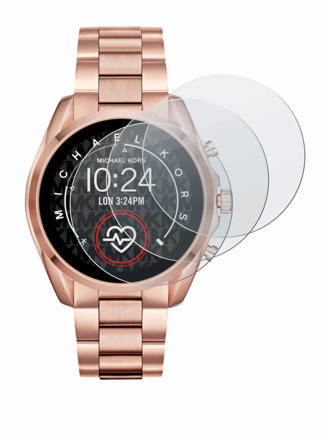 Immagine del dispositivo Michael Kors Access Bradshaw 2 con un'ampia varietà di protezioni per lo schermo.