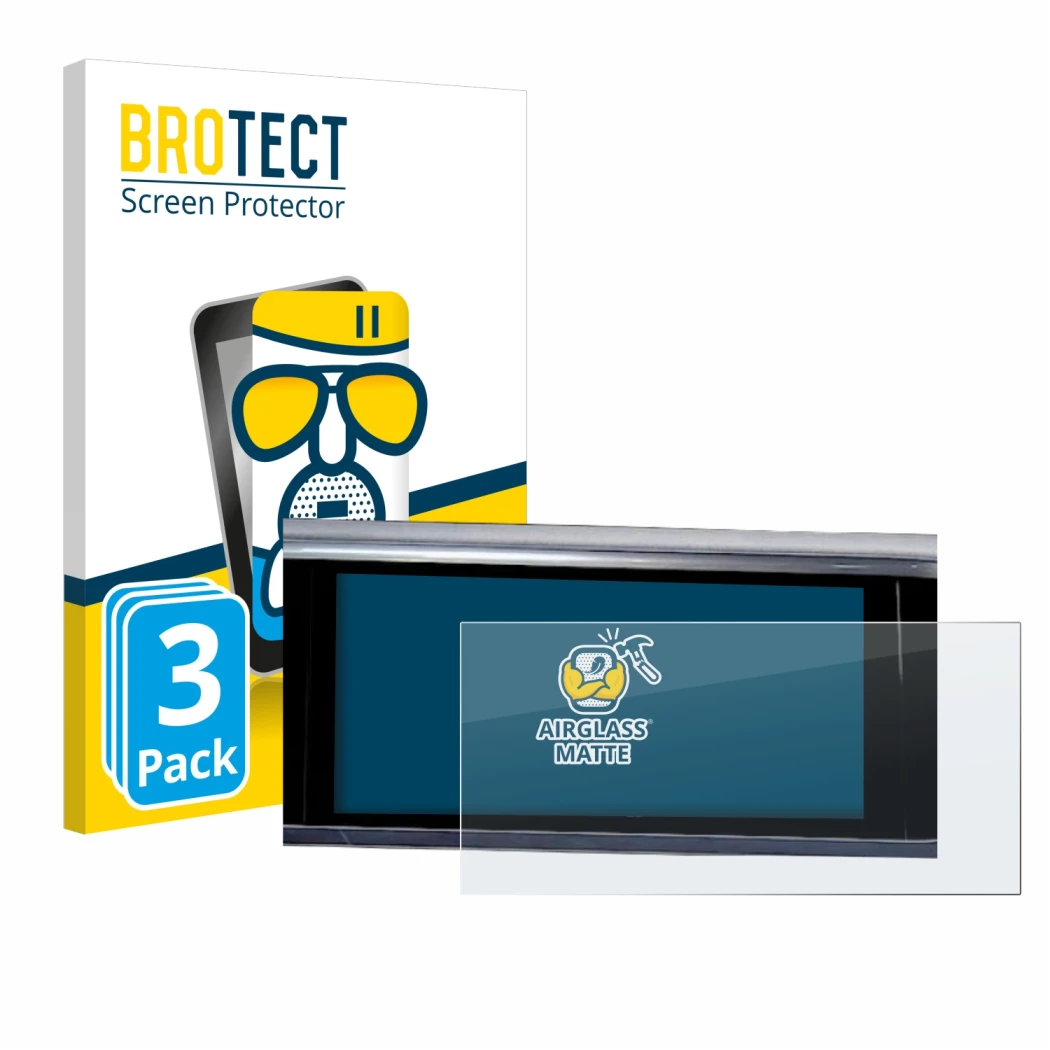 Parte frontale di una confezione del prodotto con il logo del marchio BROTECT. Accanto è raffigurato il dispositivo Audi A6 20