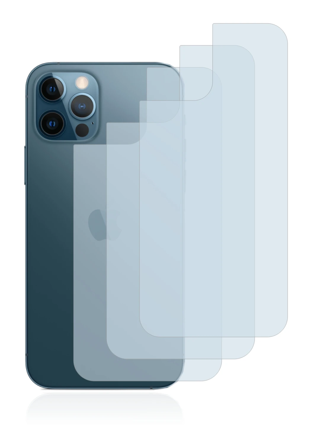 Immagine del dispositivo Apple iPhone 12 Pro (Posteriore) con un'ampia varietà di protezioni per lo schermo.