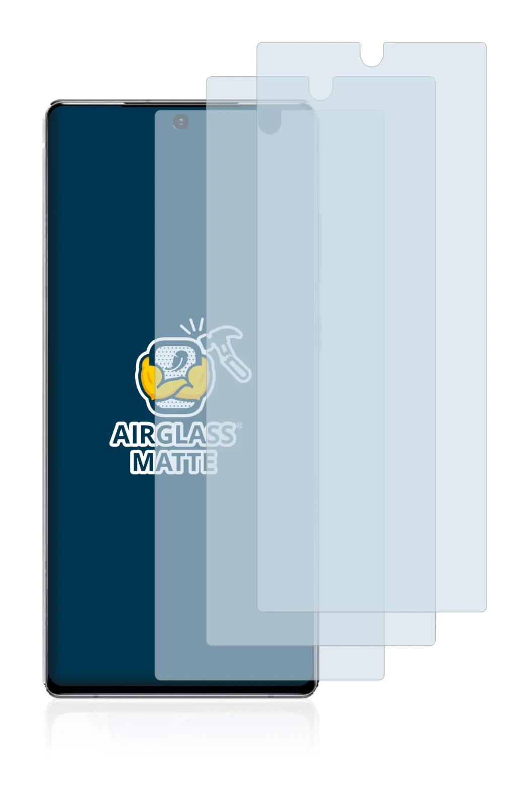 Immagine del dispositivo Samsung Galaxy Note 20 5G con un'ampia varietà di protezioni per lo schermo.