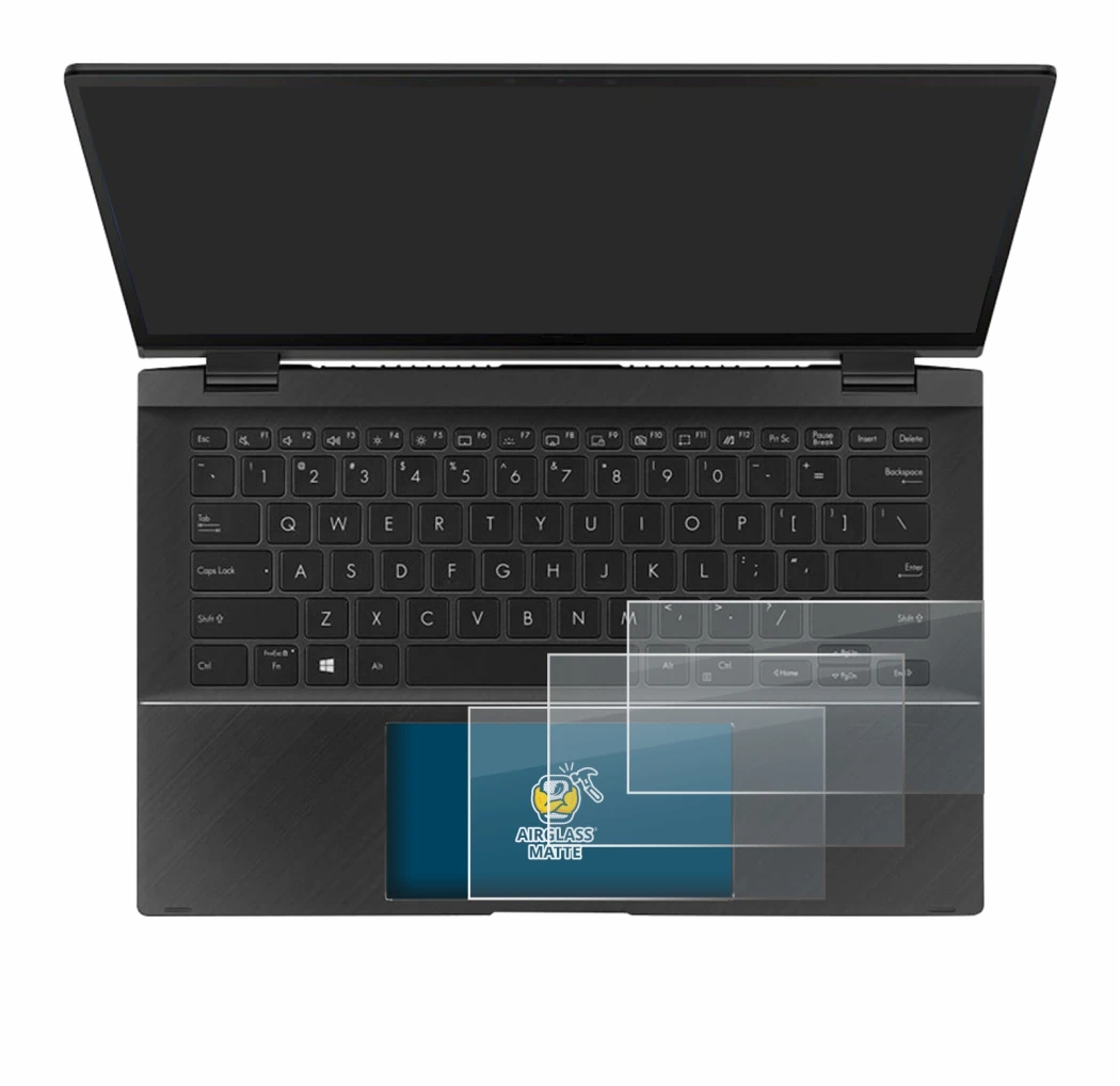 Immagine del dispositivo ASUS ZenBook Flip 14 UX463FA (Touch Trackpad) con un'ampia varietà di protezioni per lo schermo.