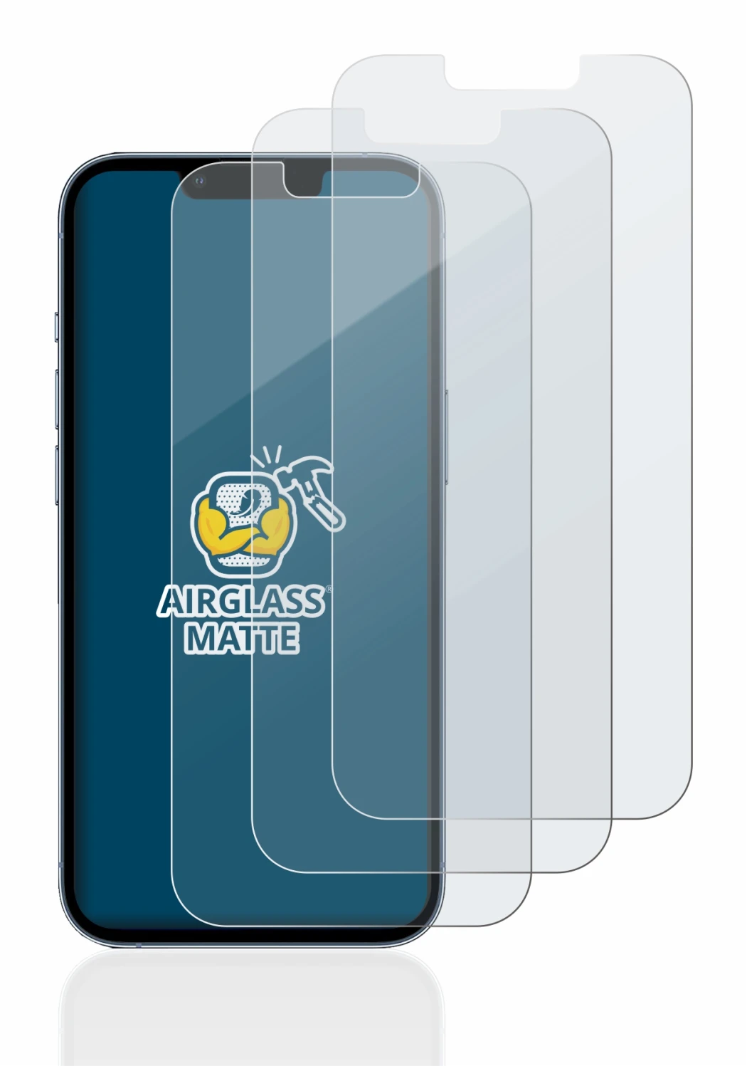 Immagine del dispositivo Apple iPhone 13 Pro con un'ampia varietà di protezioni per lo schermo.