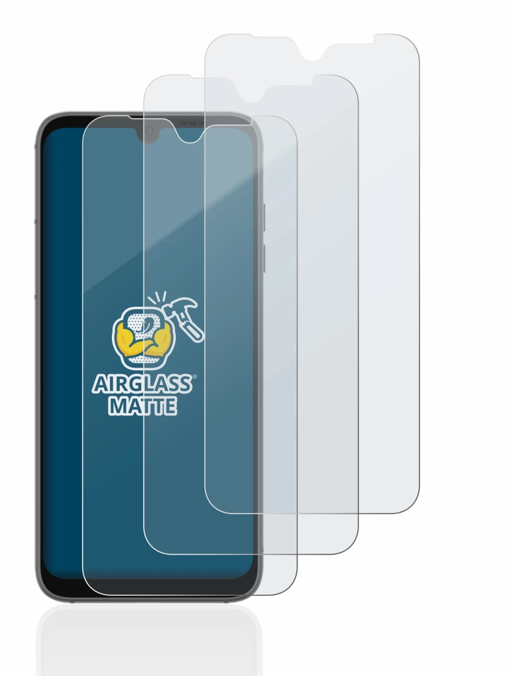 Immagine del dispositivo Fairphone 4 con un'ampia varietà di protezioni per lo schermo.