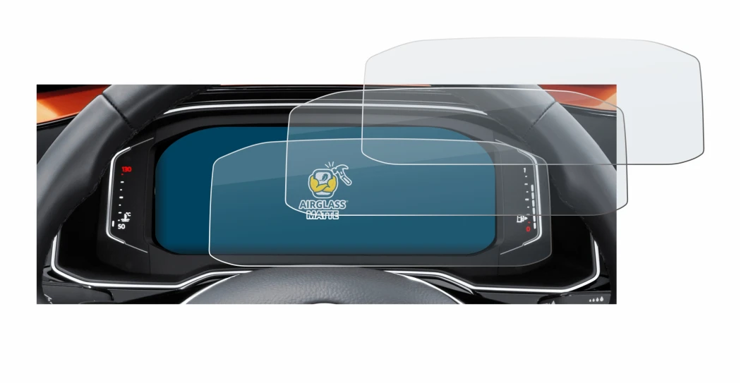 Immagine del dispositivo Volkswagen Polo 6 Digital Cockpit Pro con un'ampia varietà di protezioni per lo schermo.