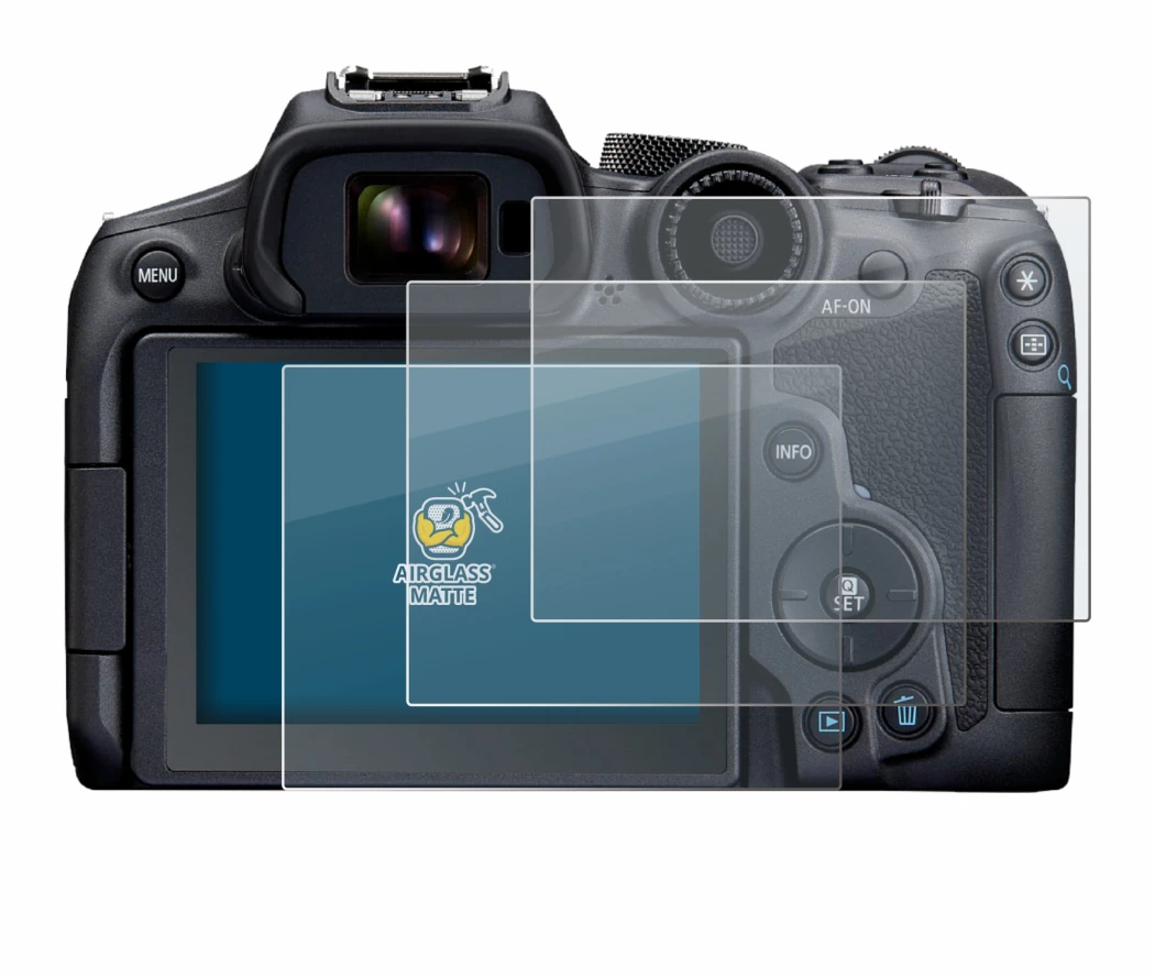 Immagine del dispositivo Canon EOS R7 con un'ampia varietà di protezioni per lo schermo.