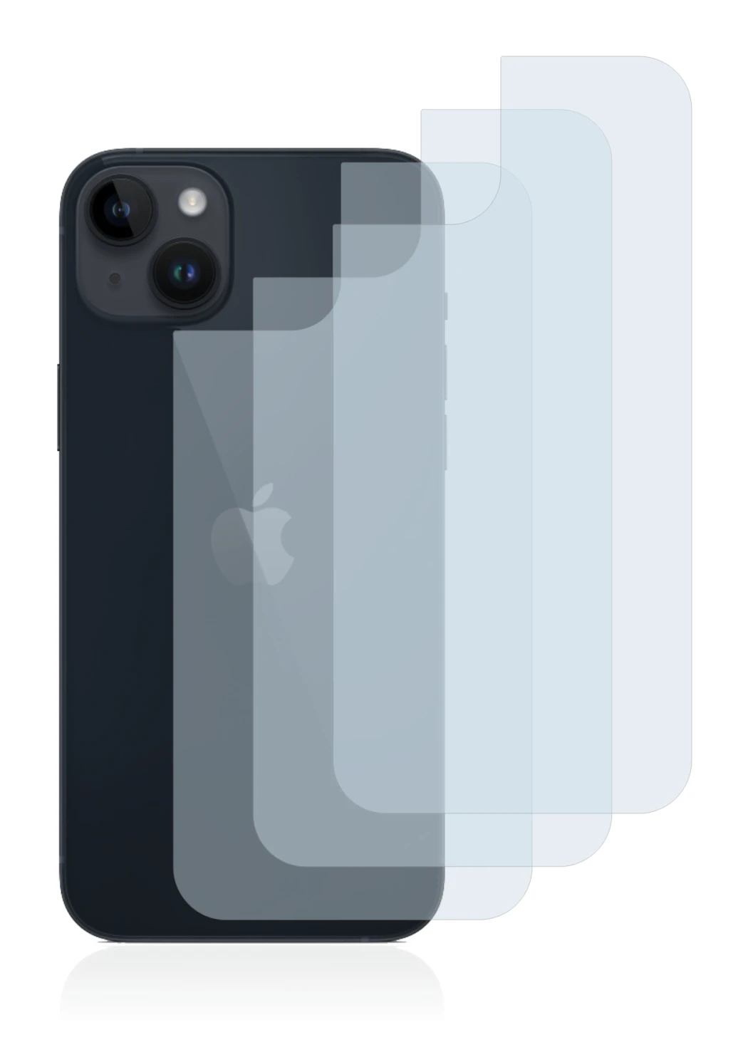 Immagine del dispositivo Apple iPhone 14 Plus (Posteriore) con un'ampia varietà di protezioni per lo schermo.
