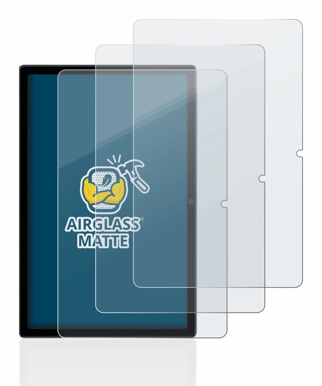 Immagine del dispositivo Blackview Tab 16 con un'ampia varietà di protezioni per lo schermo.