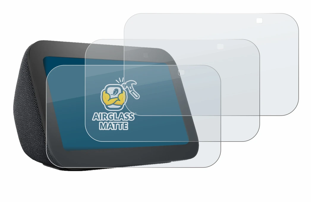 Immagine del dispositivo Amazon Echo Show 5 (3a Gen.) con un'ampia varietà di protezioni per lo schermo.