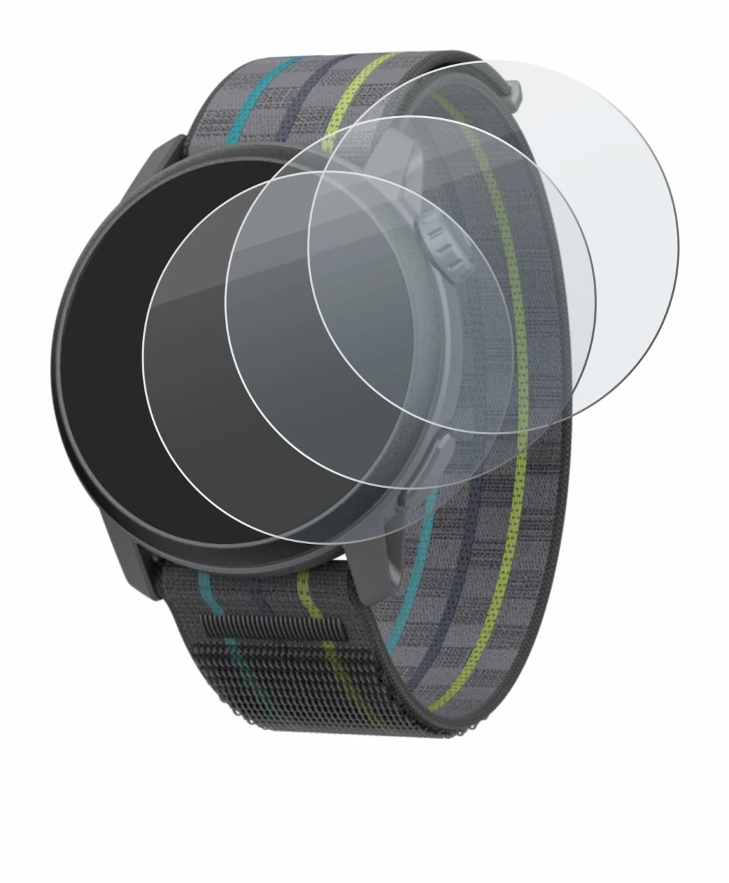 Immagine del dispositivo Coros Pace 3 con un'ampia varietà di protezioni per lo schermo.