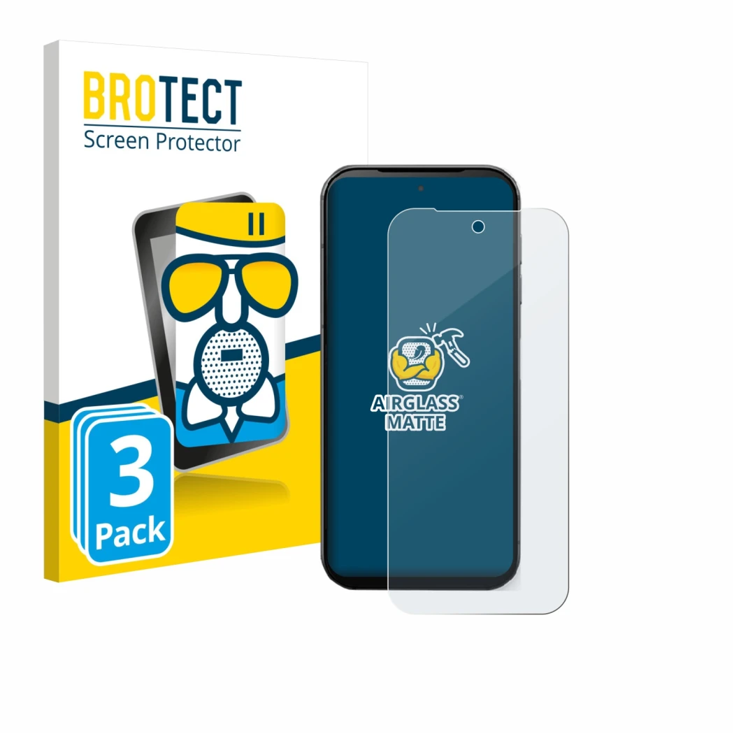 Parte frontale di una confezione del prodotto con il logo del marchio BROTECT. Accanto è raffigurato il dispositivo Fairphone 
