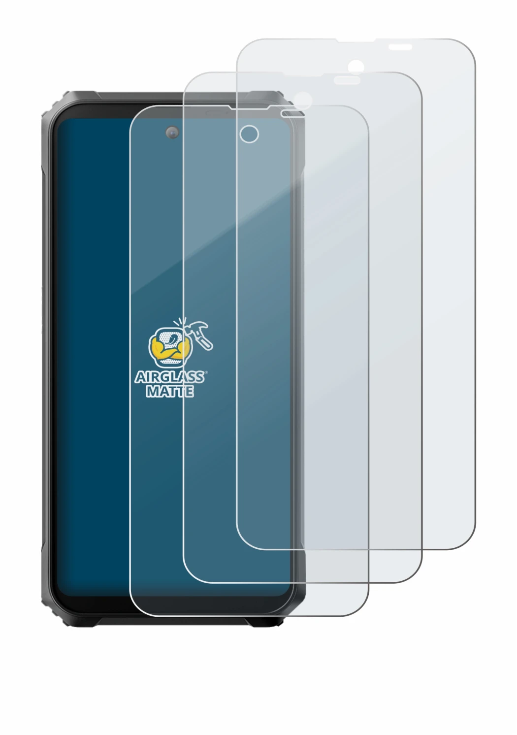 Immagine del dispositivo Blackview BL8000 5G con un'ampia varietà di protezioni per lo schermo.