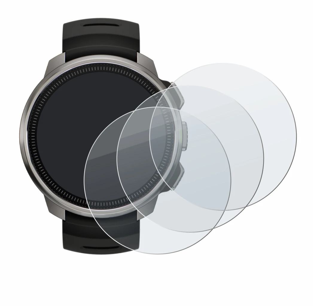 Immagine del dispositivo Suunto Ocean con un'ampia varietà di protezioni per lo schermo.