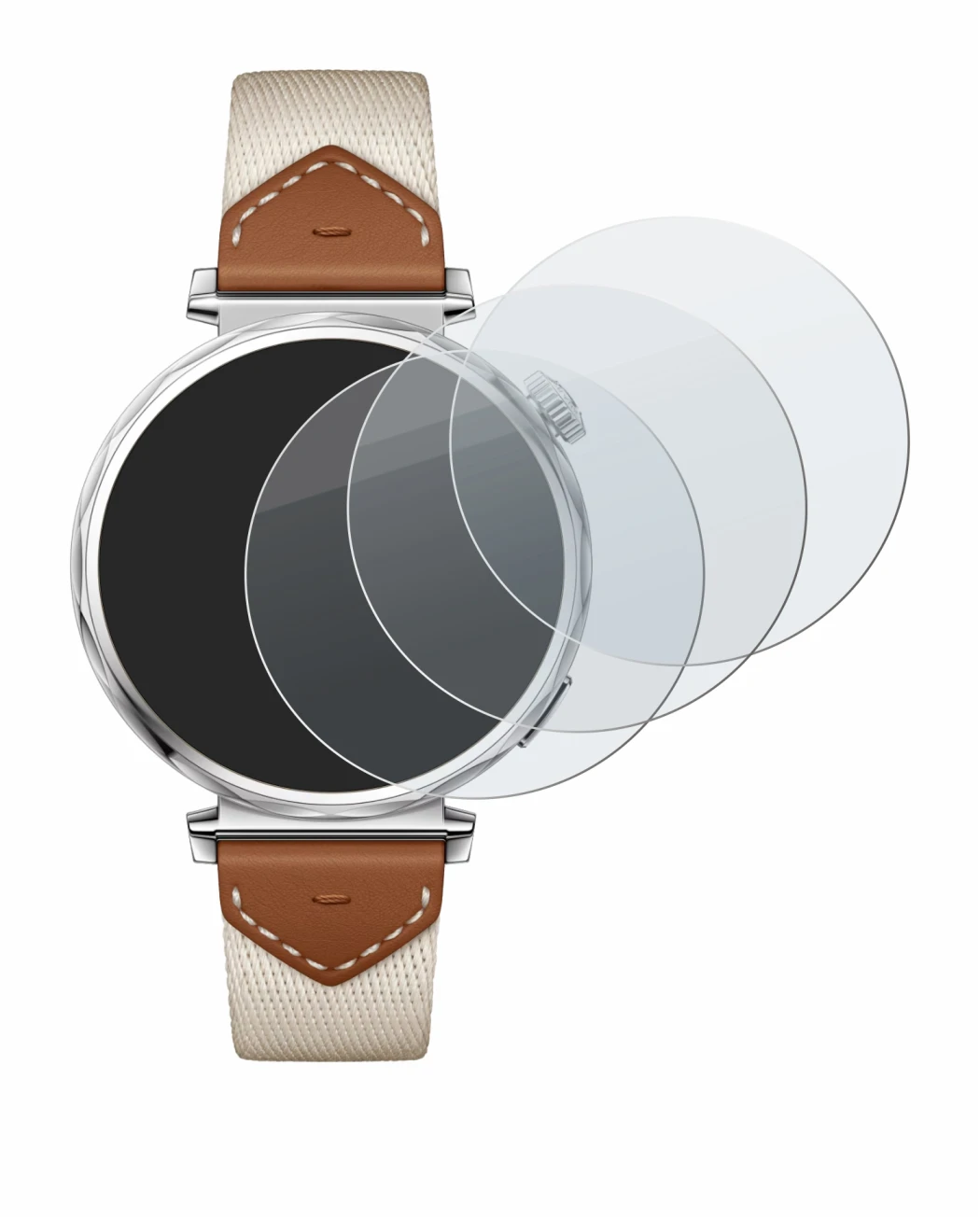 Immagine del dispositivo Huawei Watch GT 5 (41 mm) con un'ampia varietà di protezioni per lo schermo.