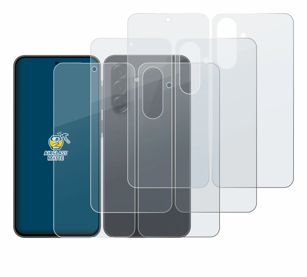 Immagine del dispositivo Samsung Galaxy A36 5G (Fronte+Retro) con un'ampia varietà di protezioni per lo schermo.