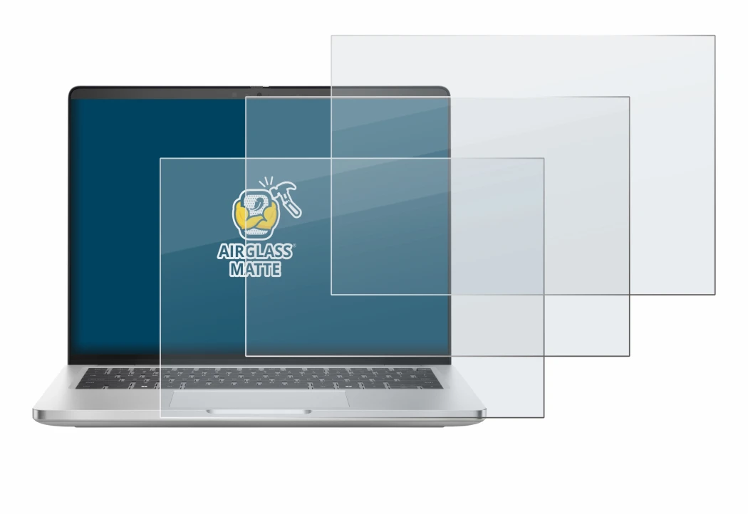 Immagine del dispositivo Dell Pro 14 Plus PB14250 con un'ampia varietà di protezioni per lo schermo.