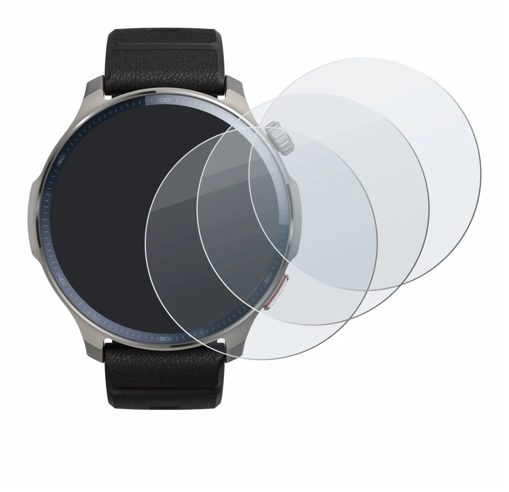 Immagine del dispositivo Huami Amazfit Balance 2 con un'ampia varietà di protezioni per lo schermo.