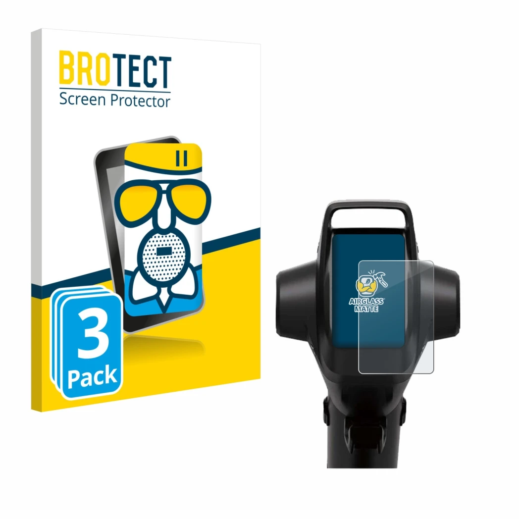Parte frontale di una confezione del prodotto con il logo del marchio BROTECT. Accanto è raffigurato il dispositivo Segway GT3