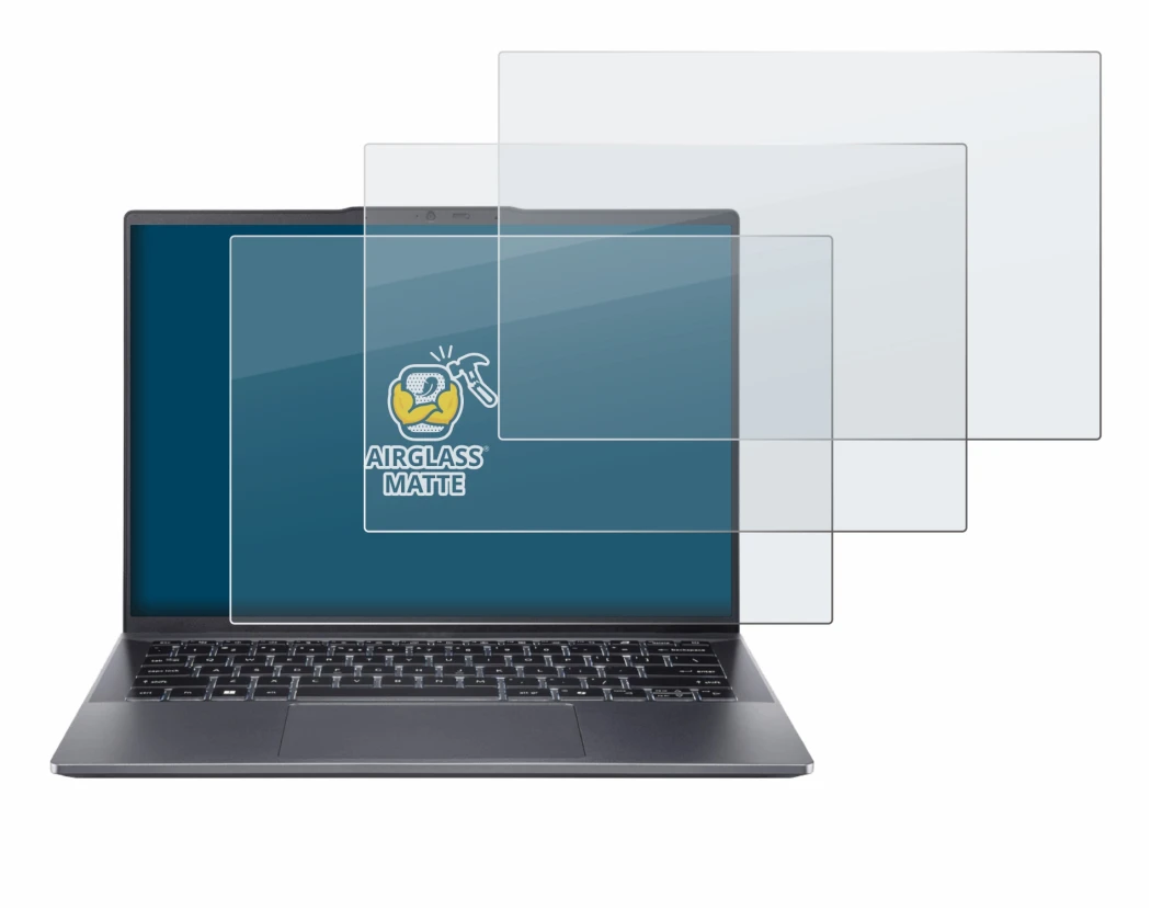 Immagine del dispositivo Acer Swift Go 14 OLED con un'ampia varietà di protezioni per lo schermo.