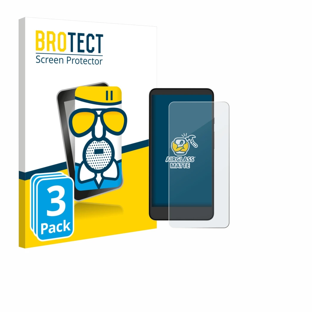 Parte frontale di una confezione del prodotto con il logo del marchio BROTECT. Accanto è raffigurato il dispositivo Xiaomi Moa