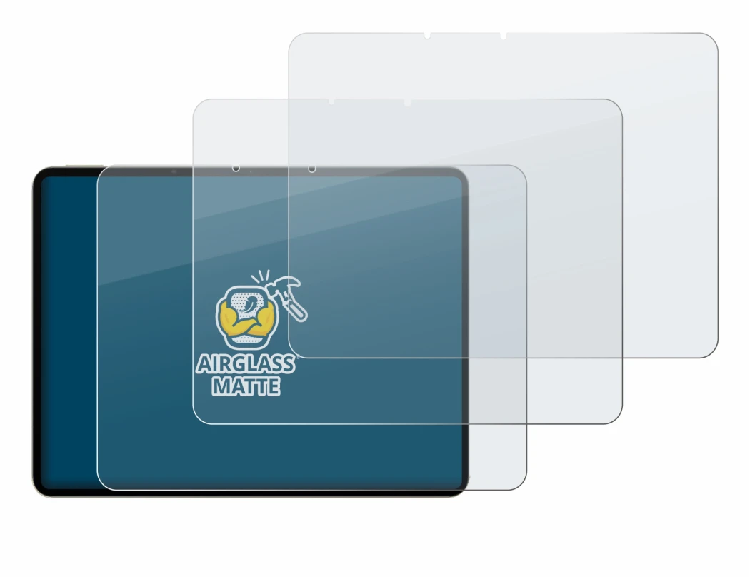 Immagine del dispositivo realme Pad 3 con un'ampia varietà di protezioni per lo schermo.